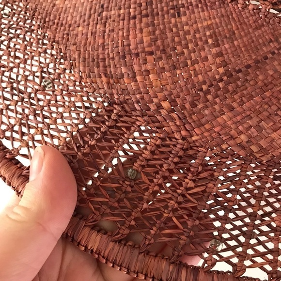 Hand Woven Brazillian Purple Straw Hat Beach Sun‎ main image 7